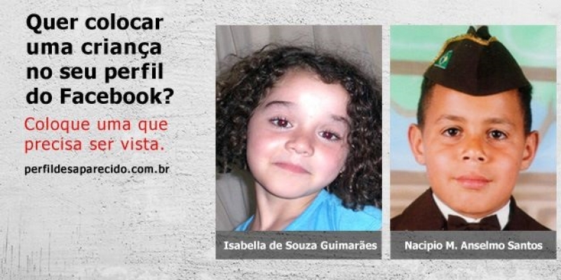 Que tal colocar foto de crian&ccedil;a desaparecida no Facebook?